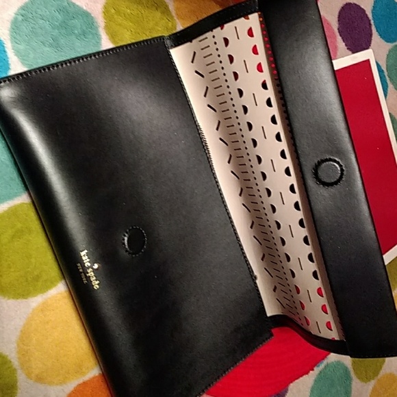 Authentic NWOT Kate Spade blk thick leather clu - Picture 4 of 8